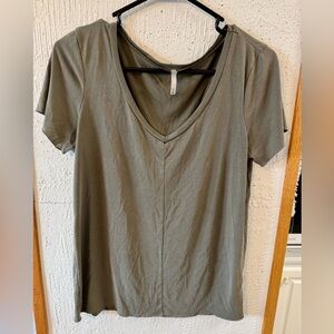 BKE Sage Green V-Neck Short Sleeve Tee